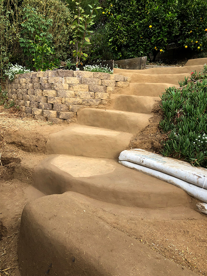 Los Angeles food forest - steps